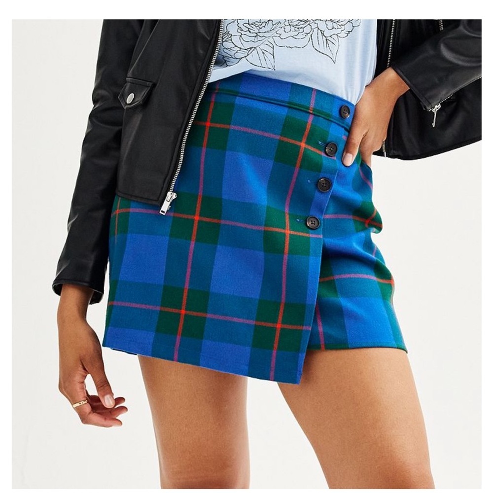 NWT SO Plaid High Rise Mini Skirt (13)